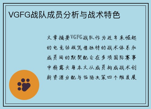 VGFG战队成员分析与战术特色